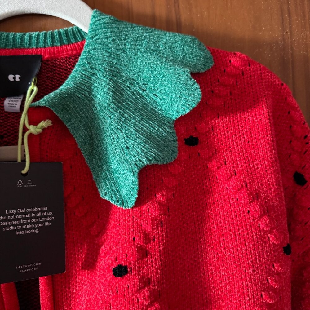 Lazy Oaf Strawberry Cardigan Sweater - Picture 4 of 5